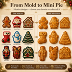 🎄Christmas Mini Pie Mold Collection – 9 Reusable Embossed Holiday Designs