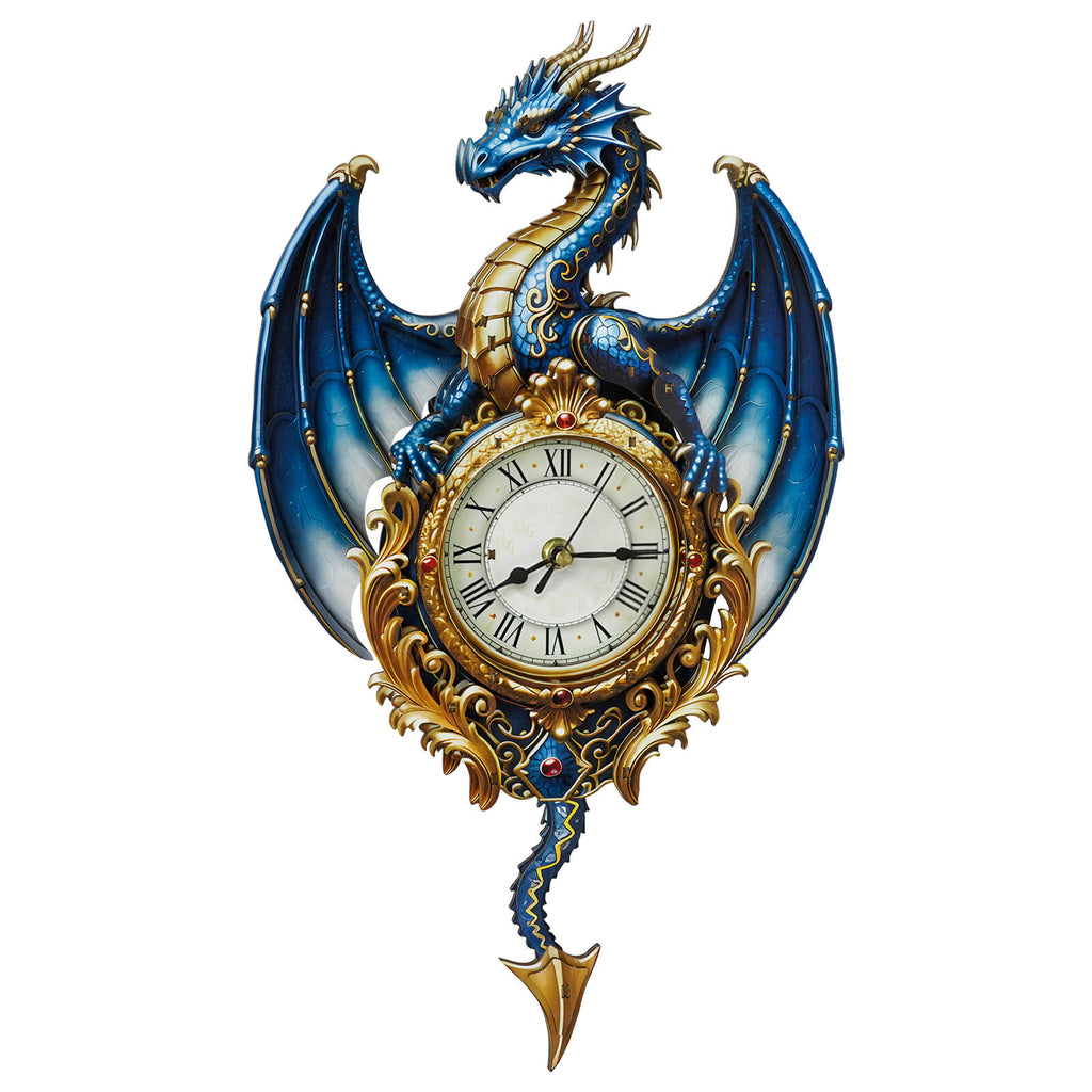 Blue Dragon – Hourly Chime DIY Wooden Clock, 3D Puzzle Craft Kit