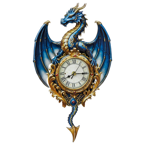 Blue Dragon – Hourly Chime DIY Wooden Clock, 3D Puzzle Craft Kit