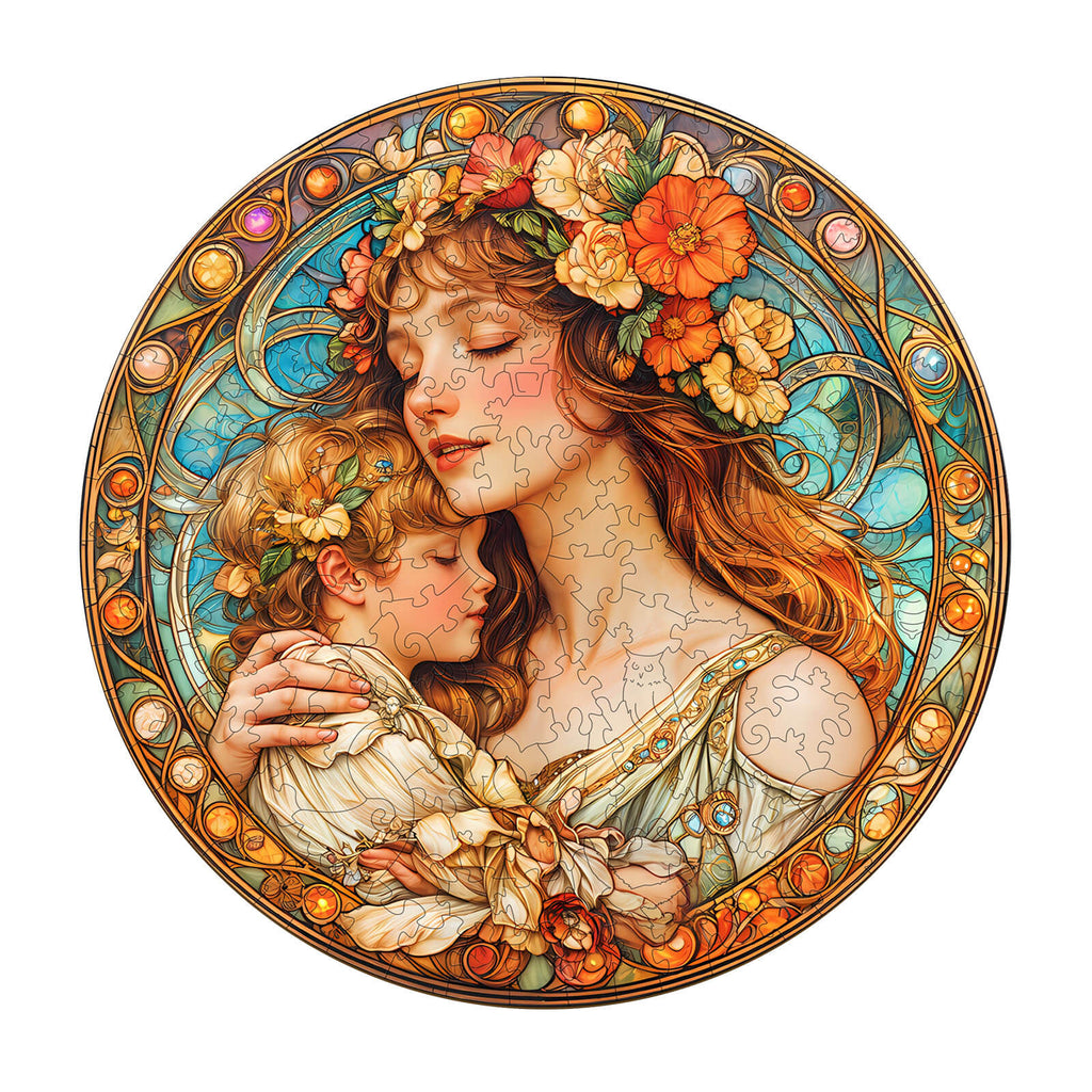 Maternal love Wooden Jigsaw Puzzle
