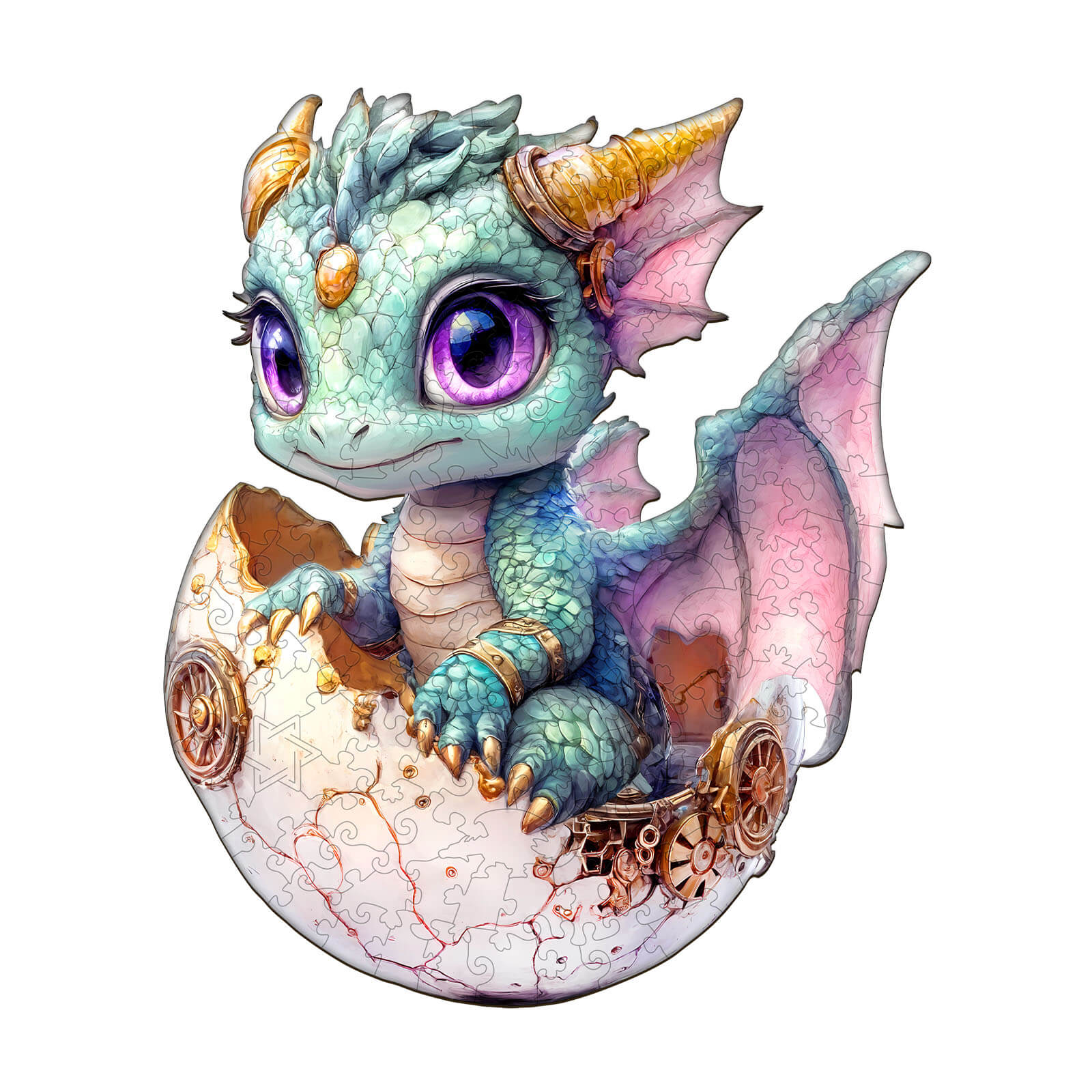 Cute baby dragon Wooden Jigsaw Puzzle