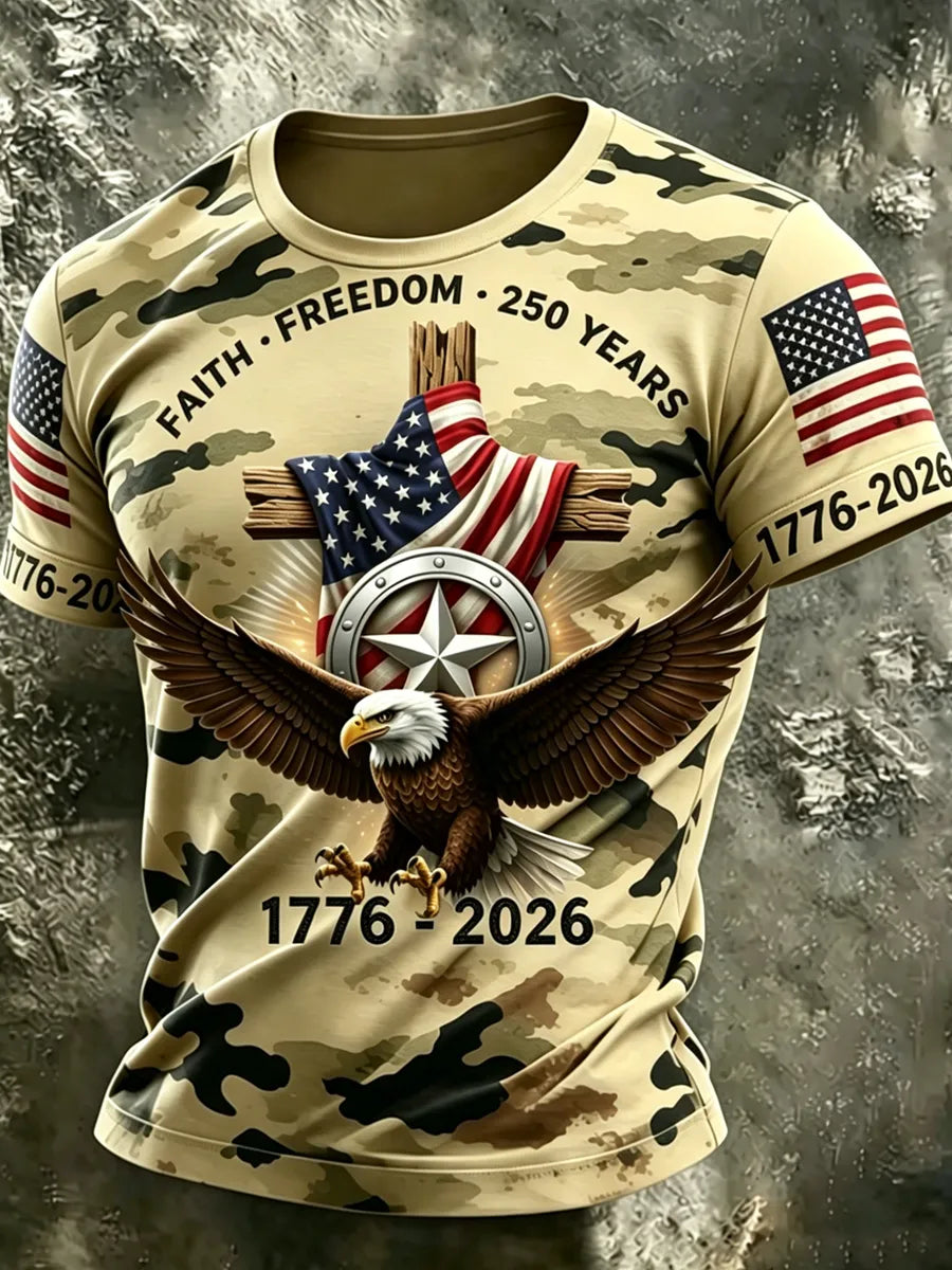 Men's Retro Faith 250th Anniversary American Short-Sleeve T-Shirt