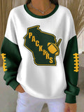 Women'S Football Print Casual Sweatshirt