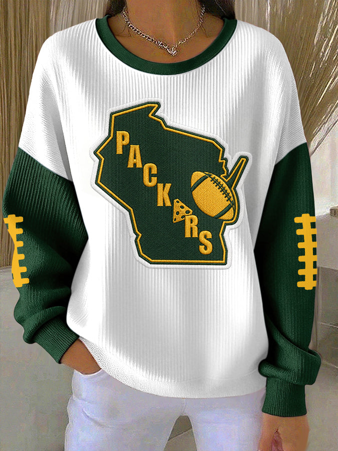 Women'S Football Print Casual Sweatshirt
