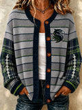 Women's American football knit cardigan