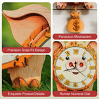 Pig – DIY Wooden Clock, 3D Puzzle Craft Kit