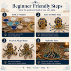 🌊 Ocean Sparkle Animal Craft Kit | Create a Dimensional Underwater Centerpiece with Colorful Beads, Pearls & Coastal Details 🐚✨