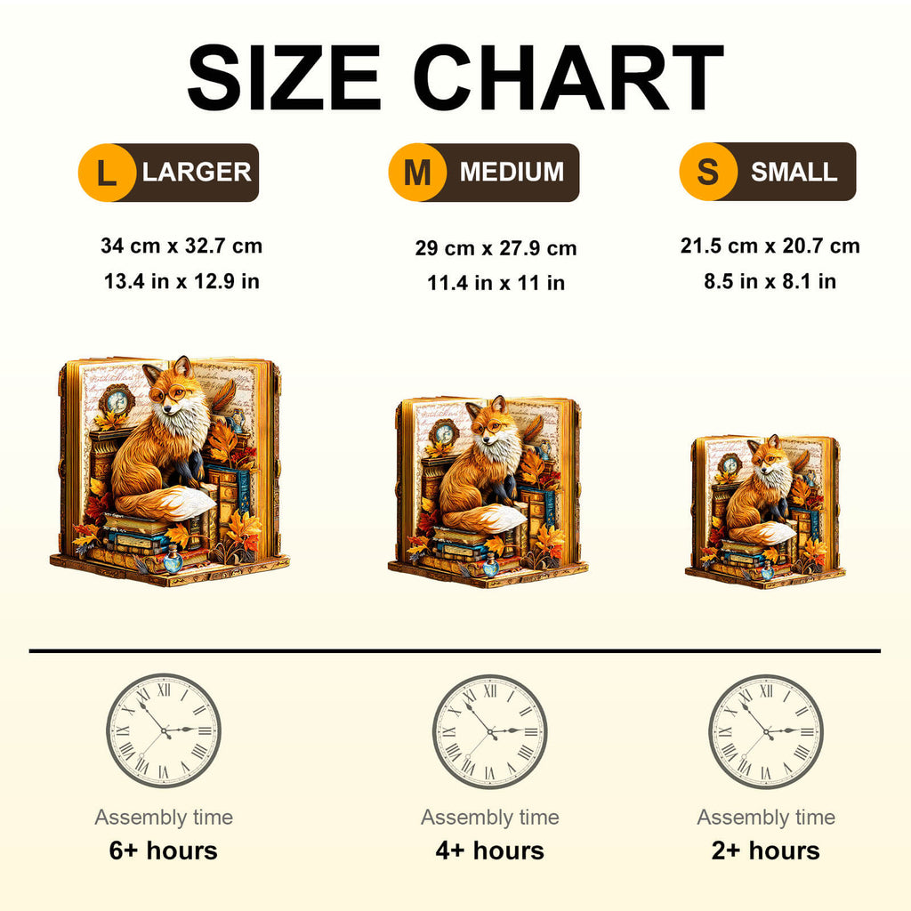 Book Fox Wooden Jigsaw Puzzle
