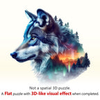 Aurora Wolf Wooden Jigsaw Puzzle