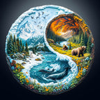 Yin Yang Glacial Forest Wooden Jigsaw Puzzle