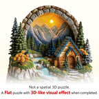 Sunset Cabin Wooden Jigsaw Puzzle