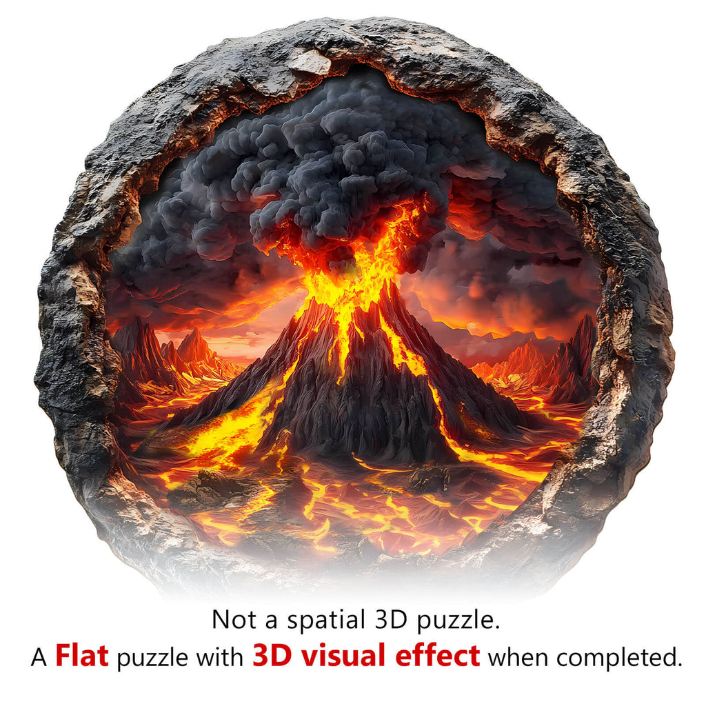 3D Volcanic Eruption Wooden Jigsaw Puzzle