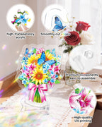 Acrylic Tabletop Suncatcher - Sunflower & Butterfly Bouquet