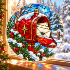Christmas Acrylic Jigsaw Puzzle Suncatcher - Arctic Mailbox