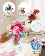 Acrylic Tabletop Suncatcher - Romantic Flower Bouquet