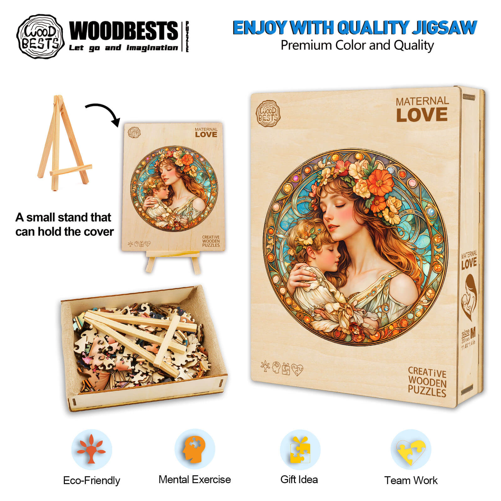 Maternal love Wooden Jigsaw Puzzle