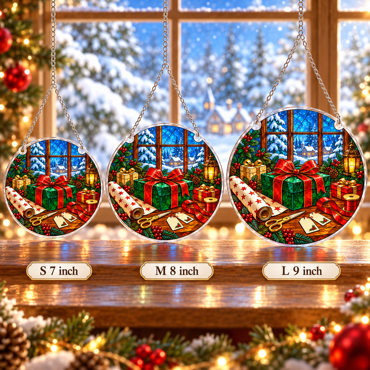 Christmas Acrylic Jigsaw Puzzle Suncatcher - Wrapping Workshop