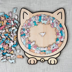 Morandi-Colored Cat/Dog Shaped Wooden Jigsaw Puzzle