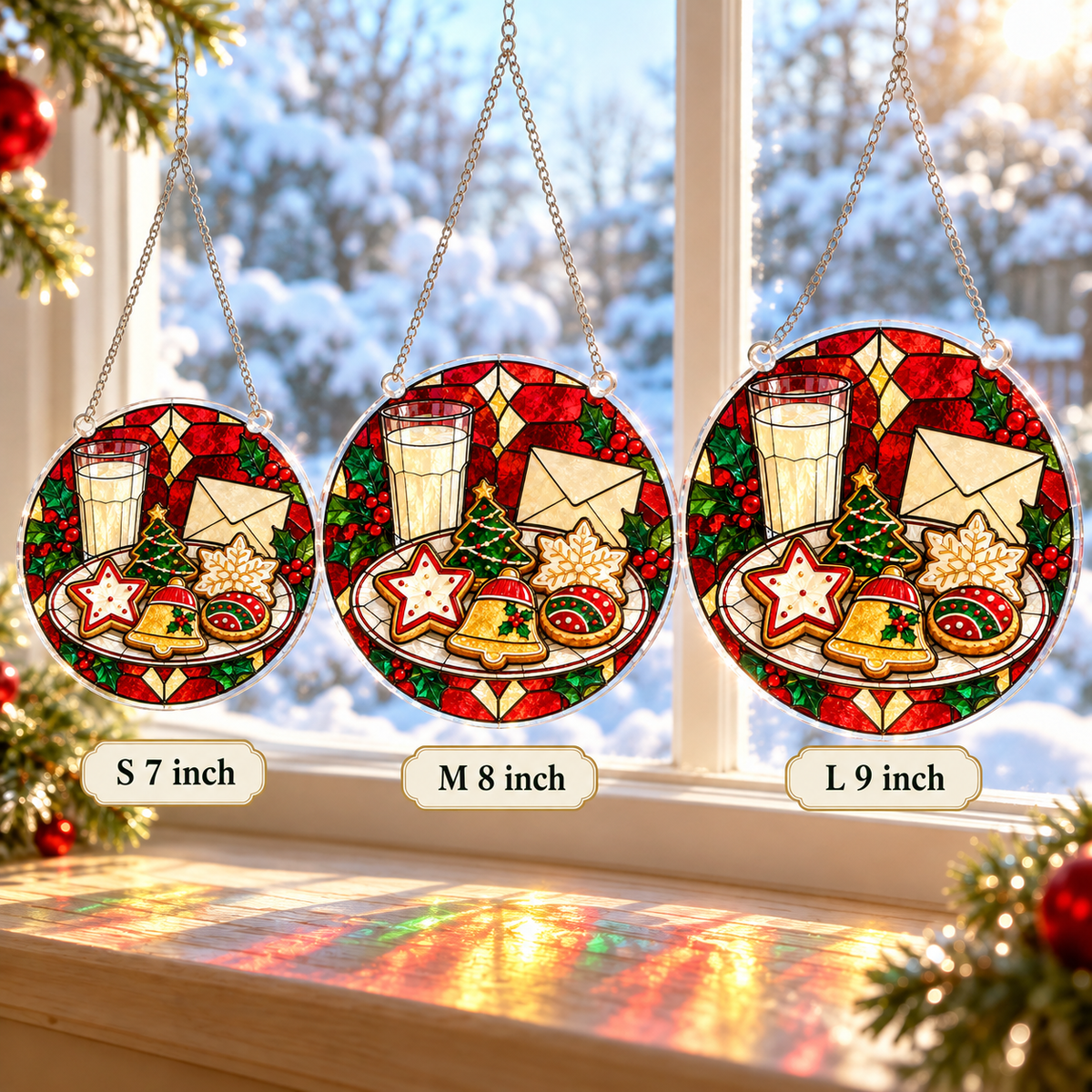 Christmas Acrylic Jigsaw Puzzle Suncatcher - Cookies for Santa
