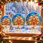 Christmas Acrylic Jigsaw Puzzle Suncatcher - Gingerbread House