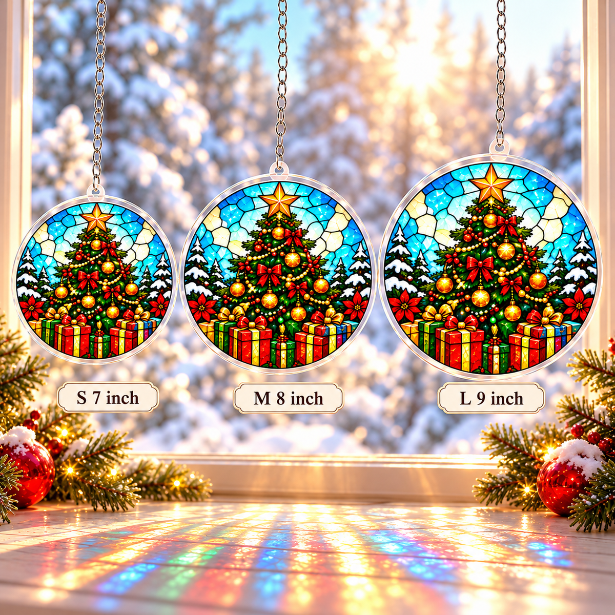Christmas Acrylic Jigsaw Puzzle Suncatcher - Tree Glow