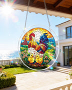 Acrylic Jigsaw Puzzle Suncatcher - Golden Dawn Rooster