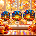 Tanksgiving Acrylic Jigsaw Puzzle Suncatcher - Golden Harvest Lantern