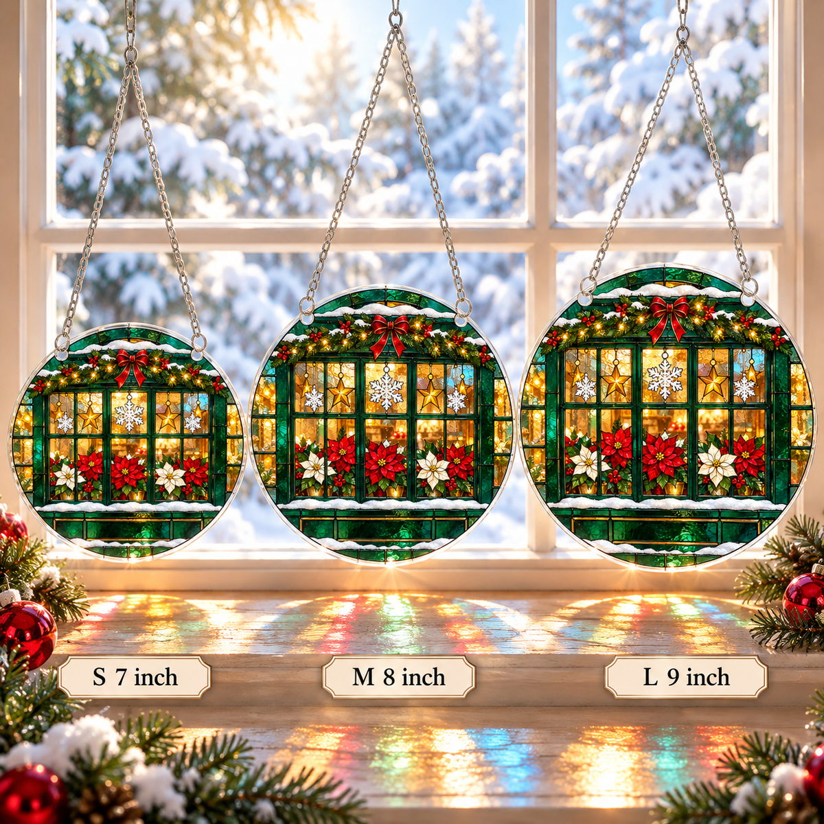 Christmas Acrylic Jigsaw Puzzle Suncatcher - Window Wishes