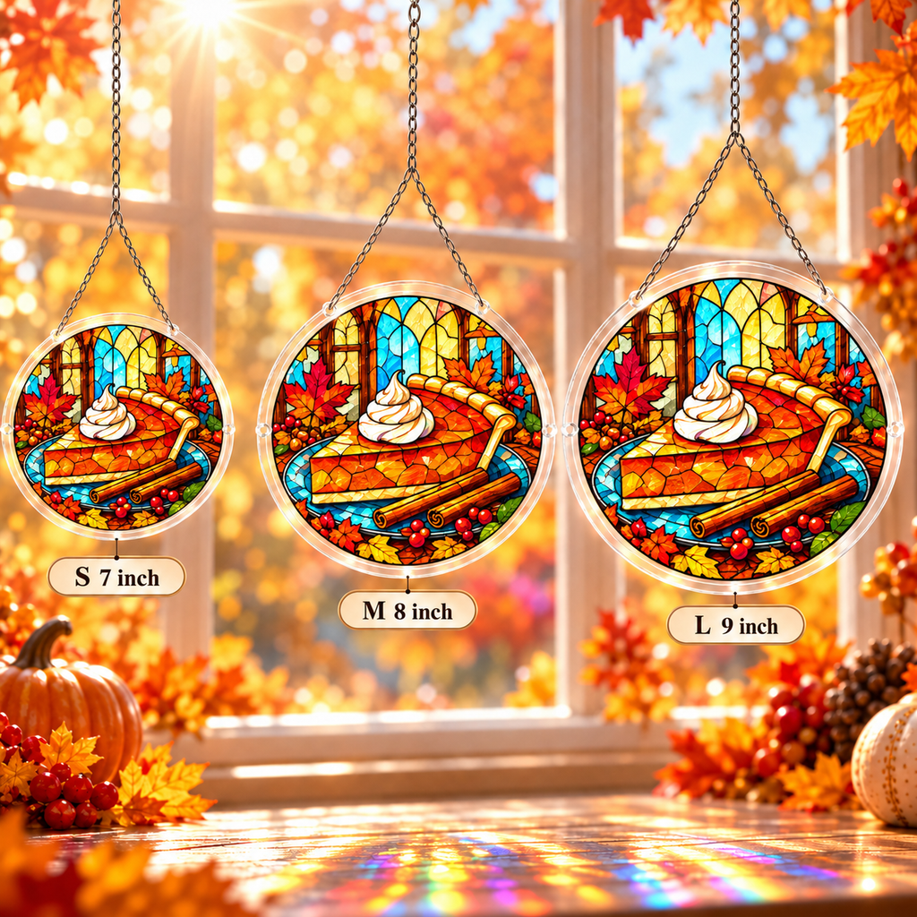 Tanksgiving Acrylic Jigsaw Puzzle Suncatcher - Pumpkin Pie