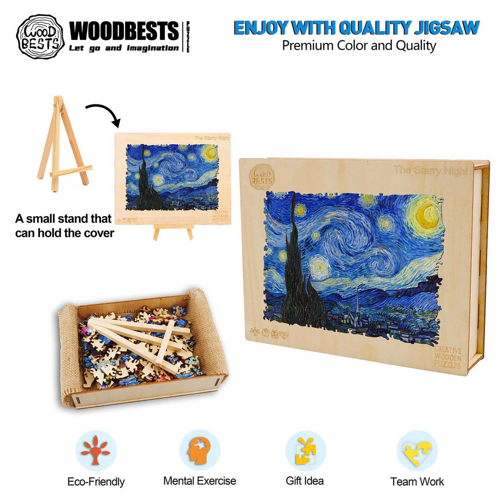 The Starry Night Wooden Jigsaw Puzzle