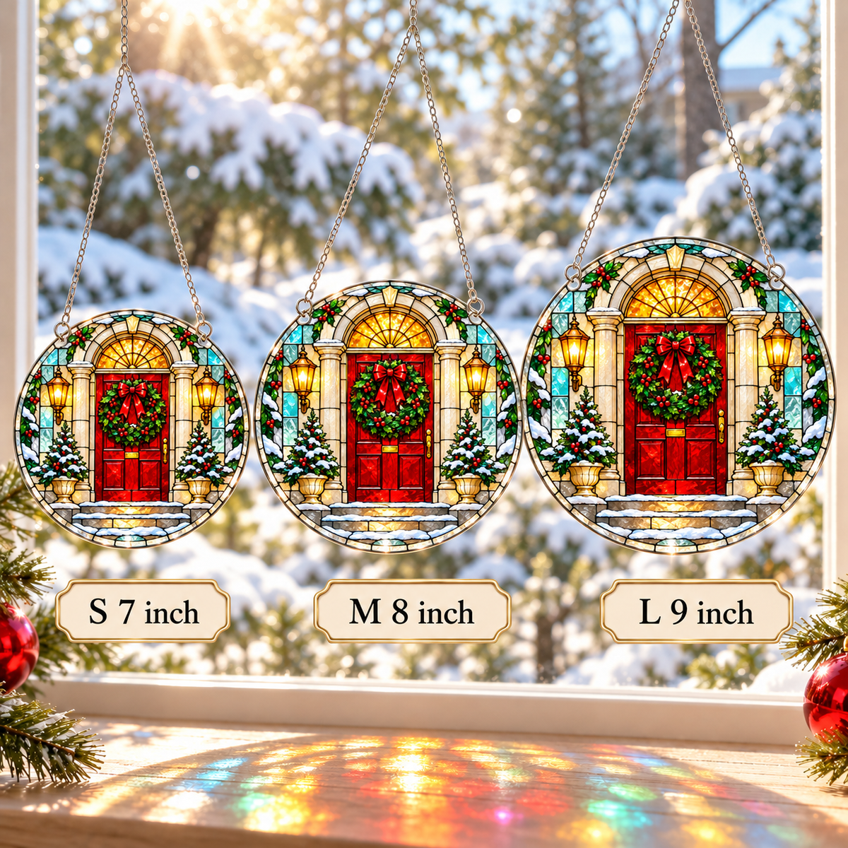 Christmas Acrylic Jigsaw Puzzle Suncatcher - Welcome Door