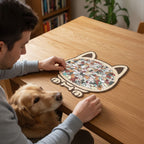 Morandi-Colored Cute Dog Shaped Wooden Jigsaw Puzzle