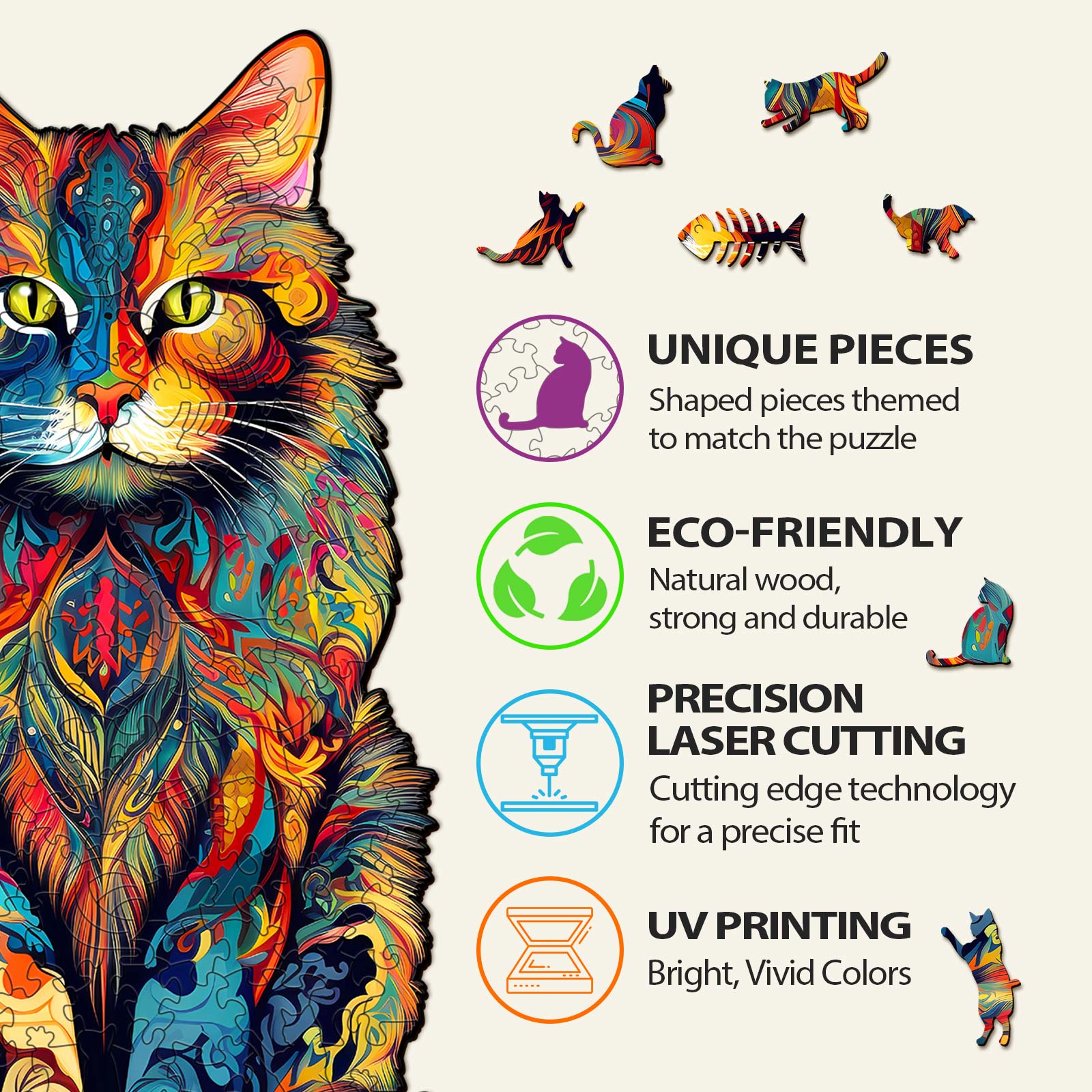 Maine Coon Wooden Jigsaw Puzzle