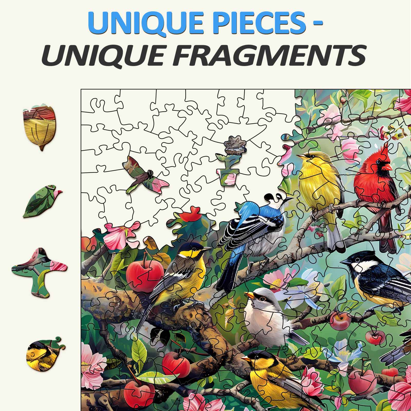 Birds in the Orchard Wooden Jigsaw Puzzle