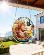 Acorn Squirrel Light Suncatcher-Acrylic Window Art