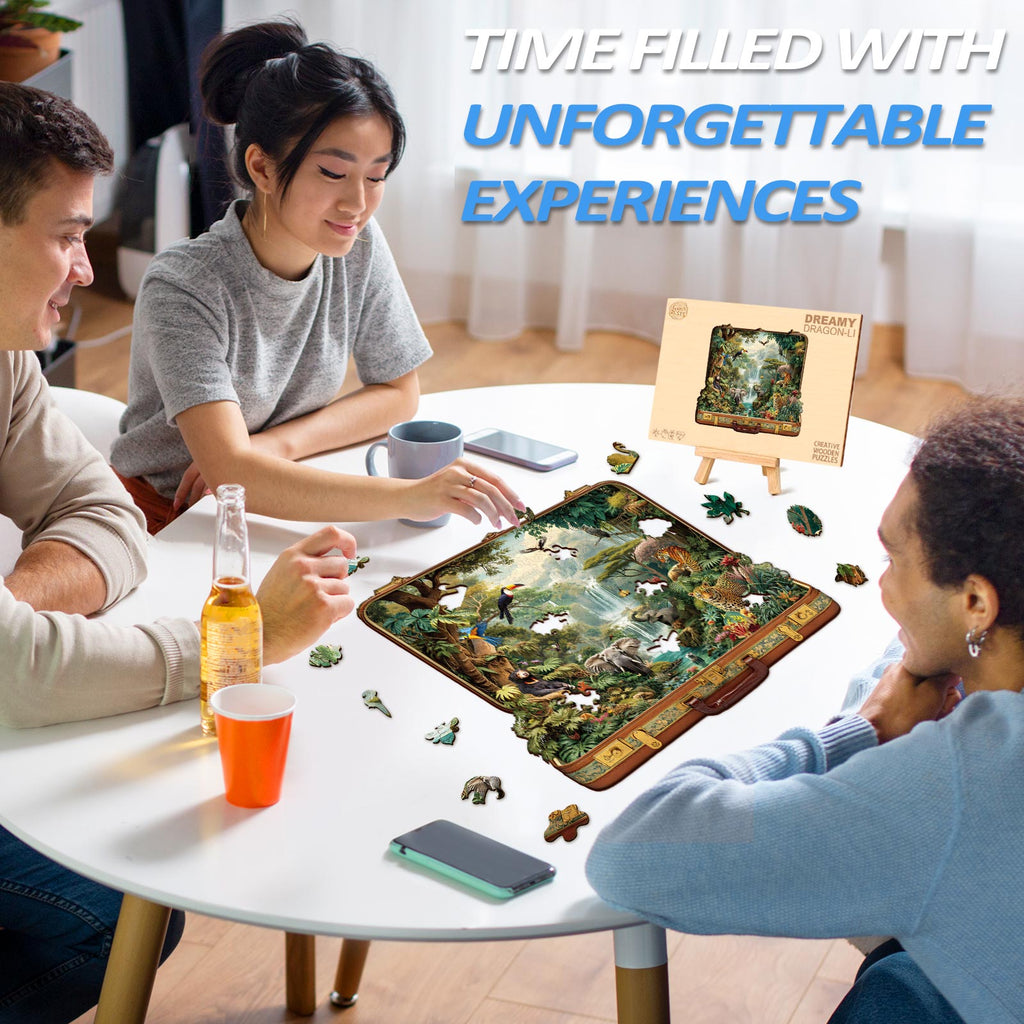 Suitcase Scenery-jungle animals Wooden Jigsaw Puzzle
