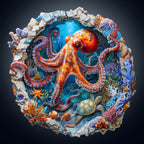 Octopus Haven Wooden Jigsaw Puzzle