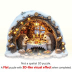 Cozy Hedgehog Hideaway Wooden Jigsaw Puzzle