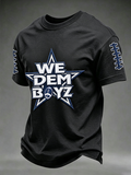 Men'S Football Printed Round Neck T-Shirt