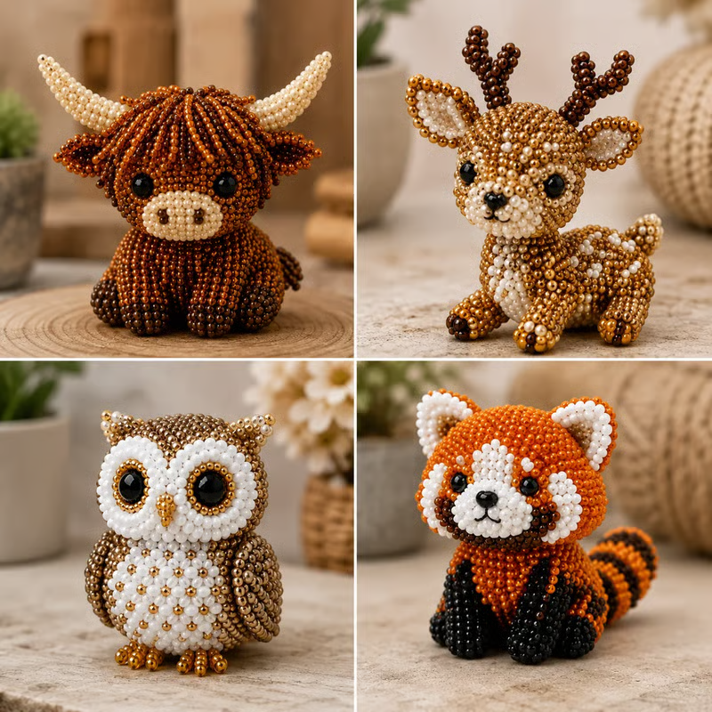 🧵Tiny 3D Beaded Animal DIY Kit