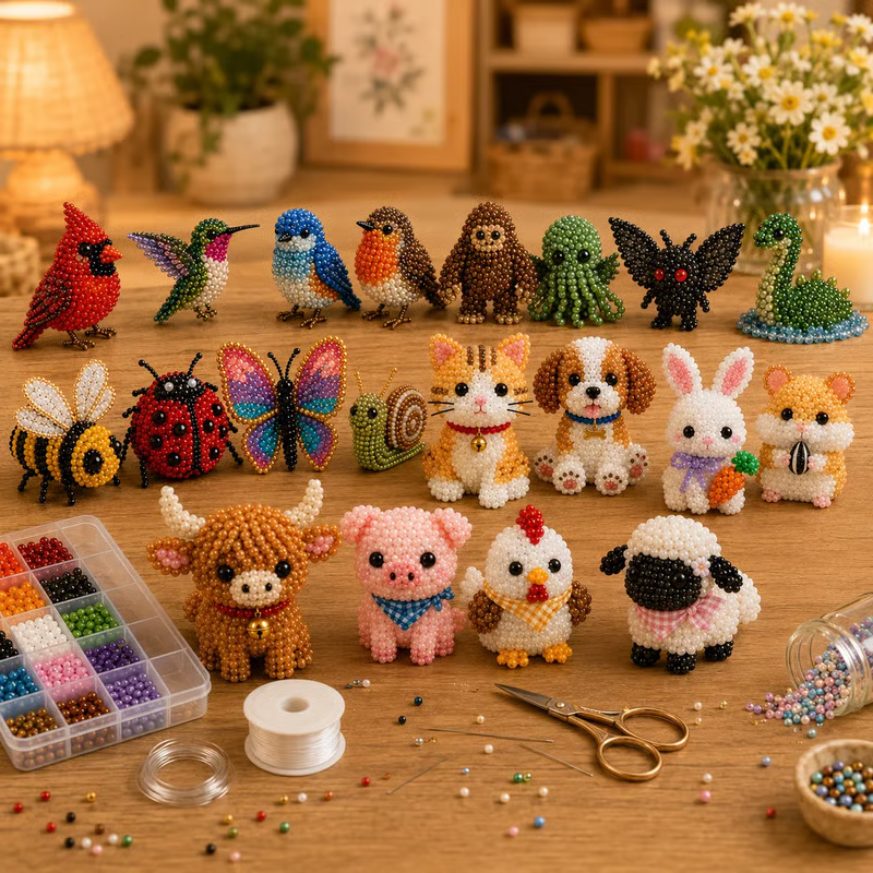 🧵Tiny 3D Beaded Animal DIY Kit