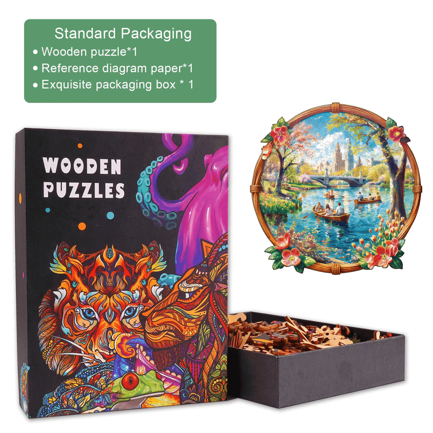 Lake View In Spring  Wooden Jigsaw Puzzle
