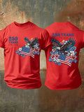 Men'S Retro American Independence Day Printed Short Sleeved T-Shirt