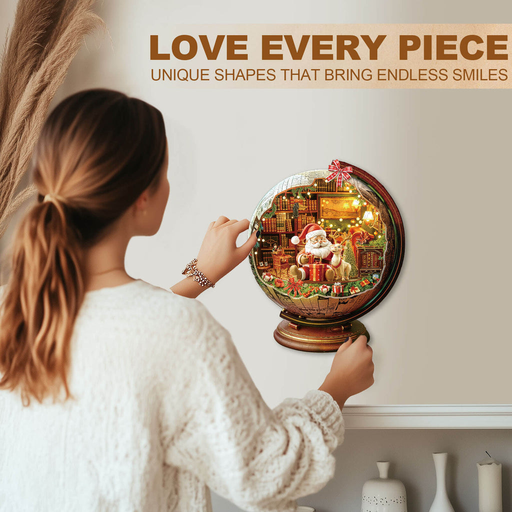 Christmas globe Wooden Jigsaw Puzzle