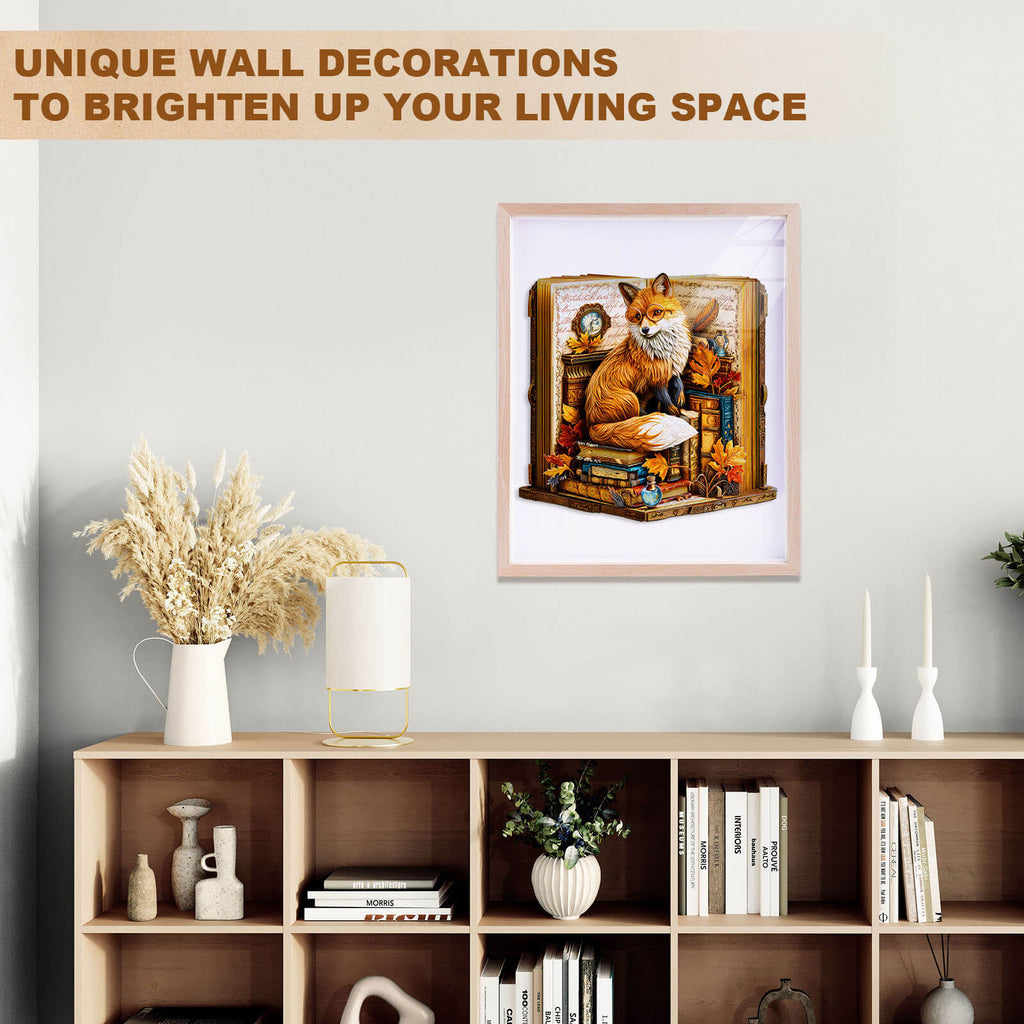 Book Fox Wooden Jigsaw Puzzle