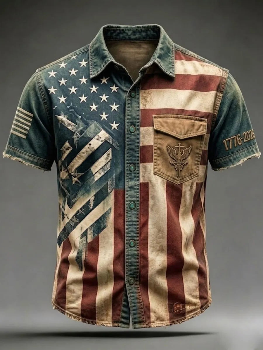 Men'S 250Th Anniversary National Print  Shirt