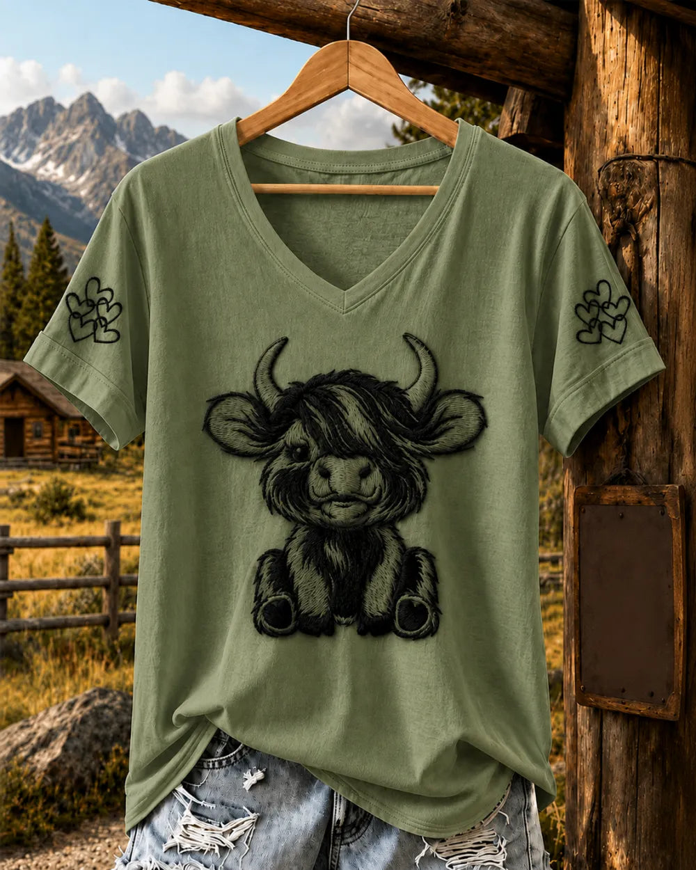 Women'S Highland Cow Printed Casual Short Sleeved T-Shirt