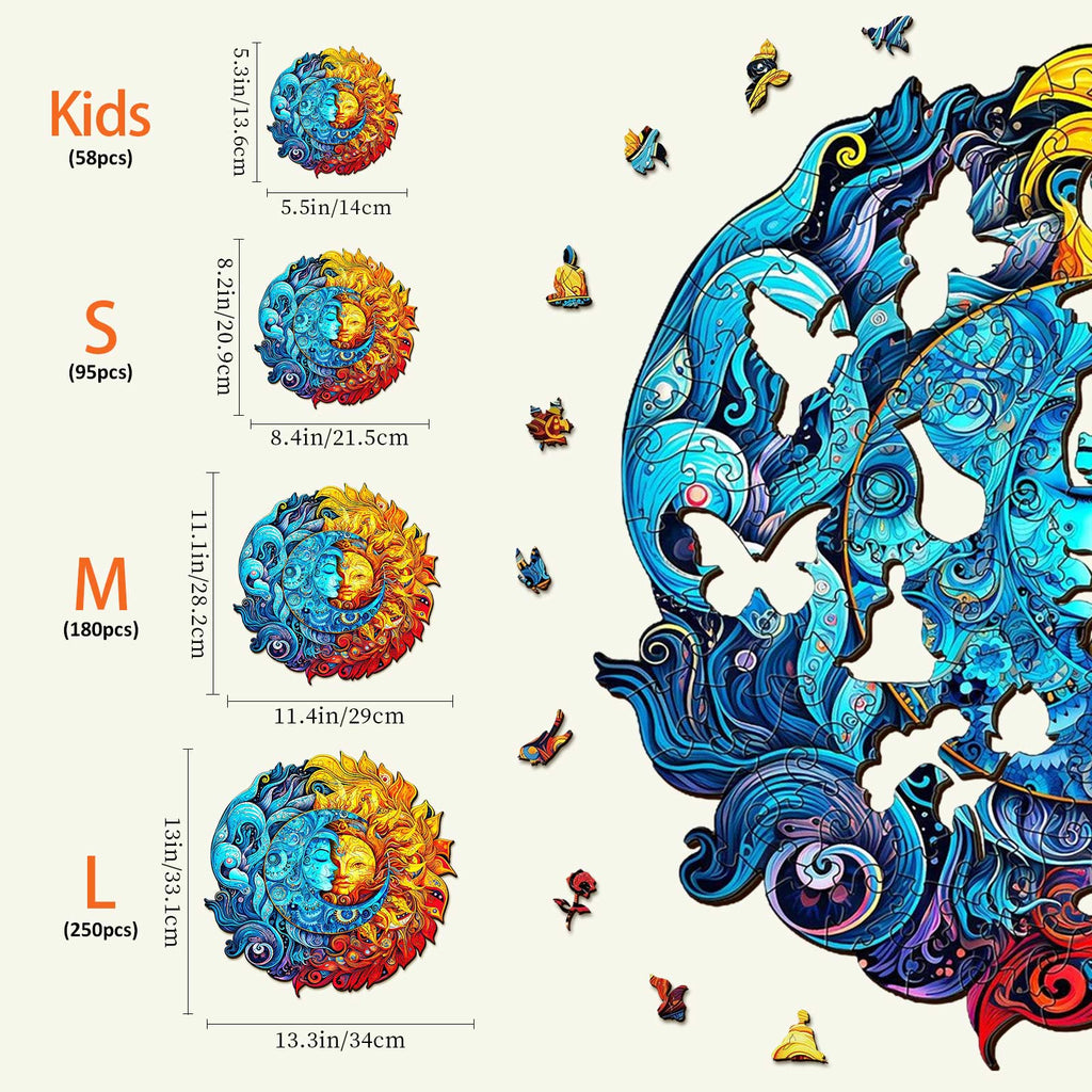 Sun And Moon Wooden Jigsaw Puzzle