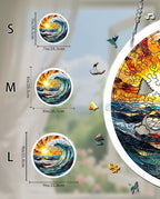 Acrylic Jigsaw Puzzle Suncatcher - Golden Wave
