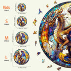 Stained Glass Dragon-2 Wooden Jigsaw Puzzle